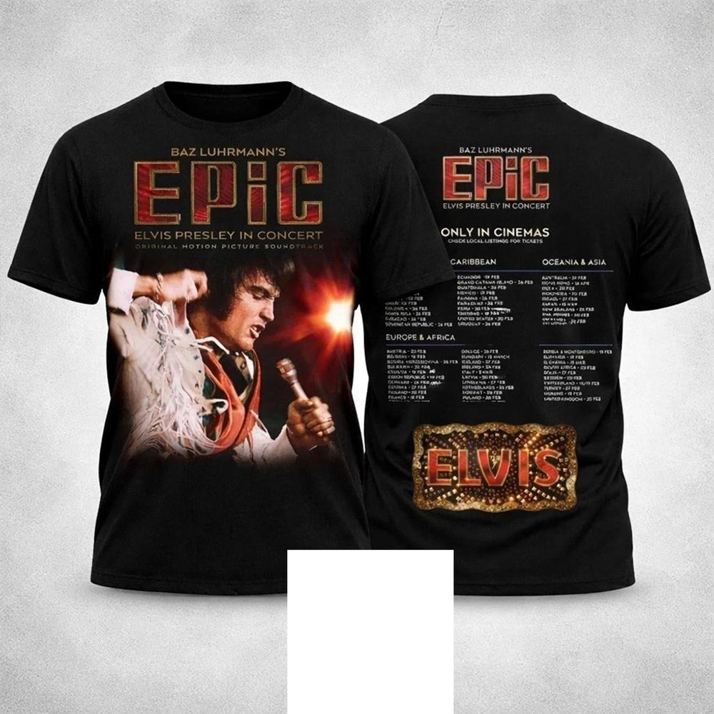 Elvis Presley In Concert  T Shirt 2 Sided